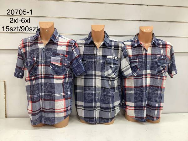 Koszula męska Roz 2XL-6XL. Mix kolor. Paczka 15 szt