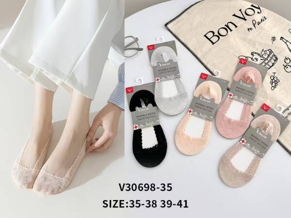 Stopki damskie Roz 35-41, Mix kolor Paczka 40 szt
