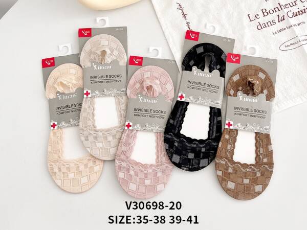 Stopki damskie Roz 35-41, Mix kolor Paczka 40 szt