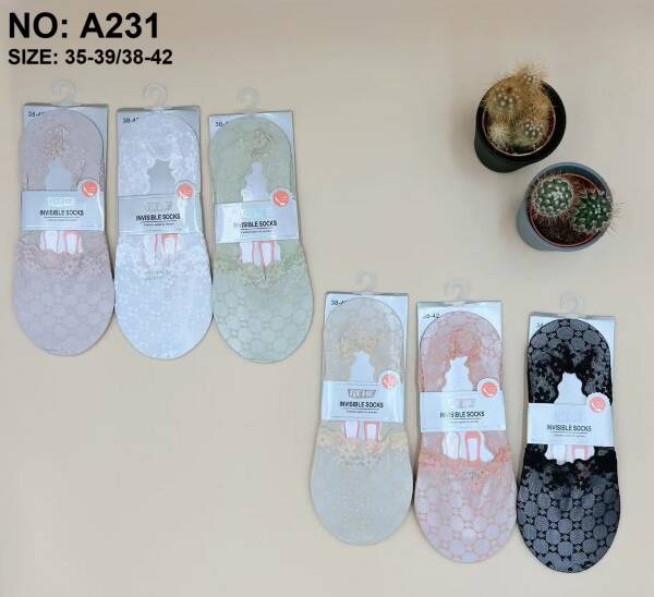 Stopki damskie Roz 35-42, Mix kolor Paczka 40 szt