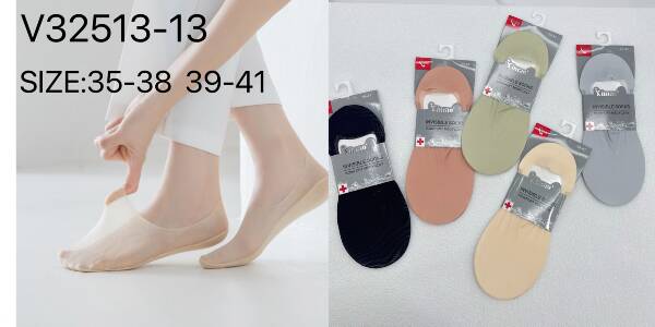 Stopki damskie Roz 35-41, Mix kolor Paczka 40 szt
