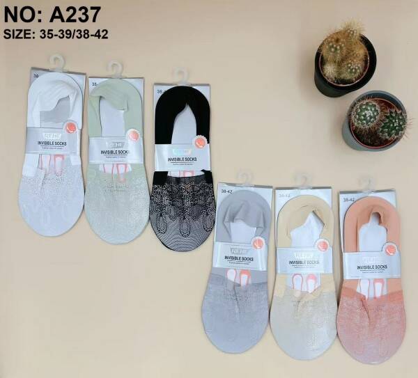 Stopki damskie Roz 35-42, Mix kolor Paczka 40 szt