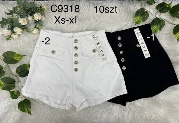 Szorty damskie jeansy Roz XS-XL, 1 Kolor Paczka 10 szt