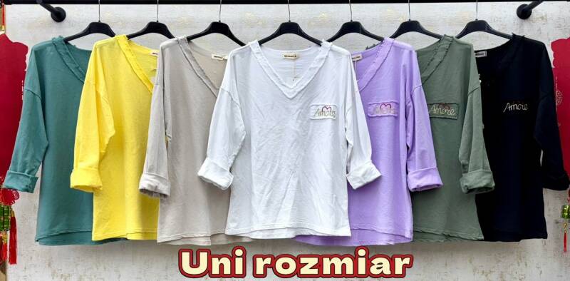 Bluzka damska ( Turecki produkt) Roz Standard, Mix Kolor .Paczka 5 szt