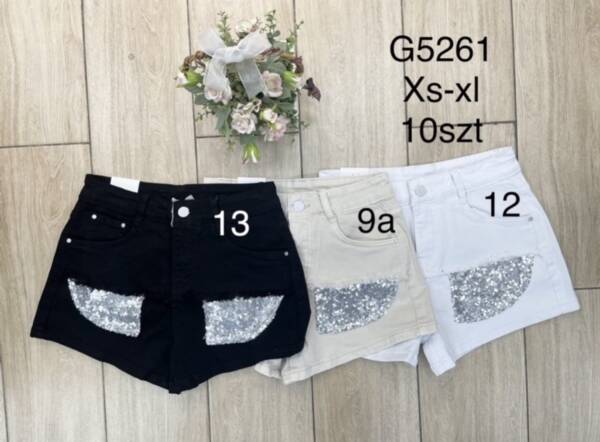 Szorty damskie jeansy Roz XS-XL, 1 Kolor Paczka 10 szt
