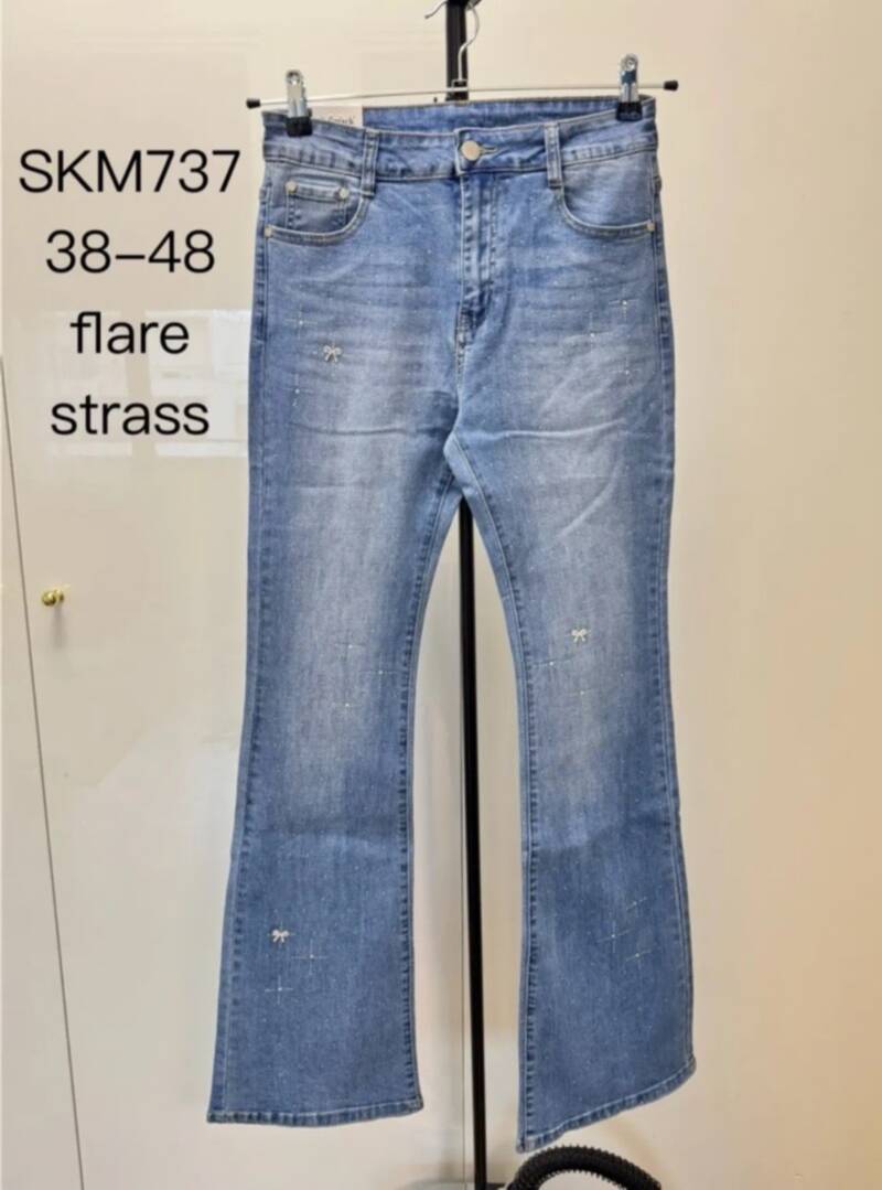 Spodnie damskie jeansy Roz 38-48, 1 Kolor Paczka 10 szt
