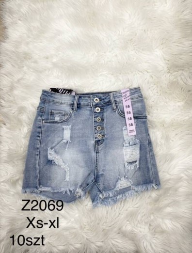 Szorty damskie jeansy Roz XS-XL, 1 Kolor Paczka 10 szt