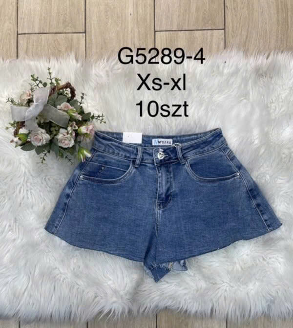 Szorty damskie jeansy Roz XS-XL, 1 Kolor Paczka 10 szt