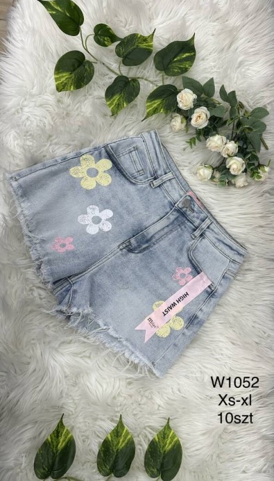 Szorty damskie jeansy Roz XS-XL, 1 Kolor Paczka 10 szt