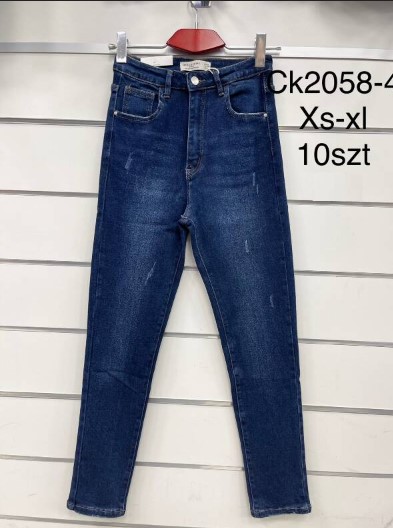 Spodnie damskie jeansy Roz XS-XL, 1 Kolor Paczka 10 szt