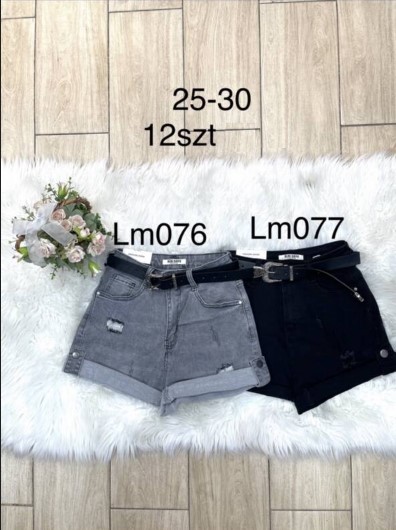 Szorty damskie jeansy Roz 25-30, 1 Kolor Paczka 12 szt