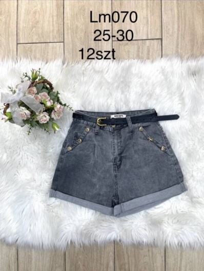 Szorty damskie jeansy Roz 25-30, 1 Kolor Paczka 12 szt