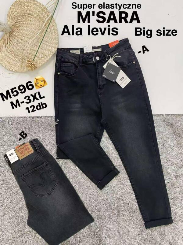 Spodnie damskie jeans Roz M-3XL, 1 Kolor Paczka 12 szt