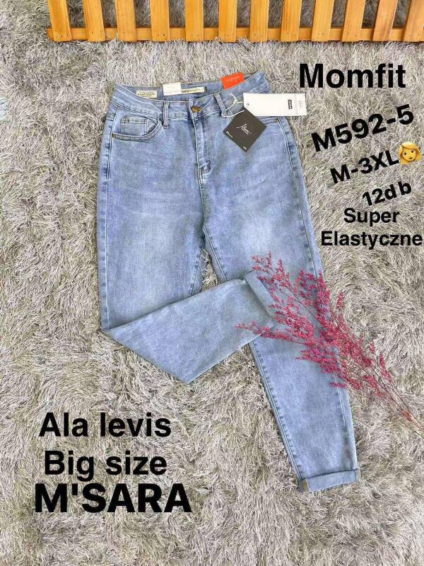 Spodnie damskie jeans Roz M-3XL, 1 Kolor Paczka 12 szt