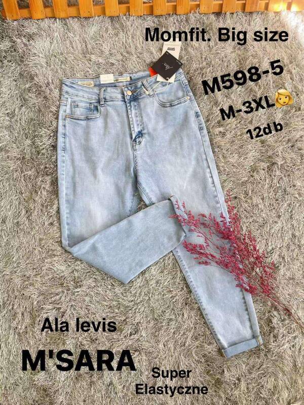 Spodnie damskie jeans Roz M-3XL, 1 Kolor Paczka 12 szt