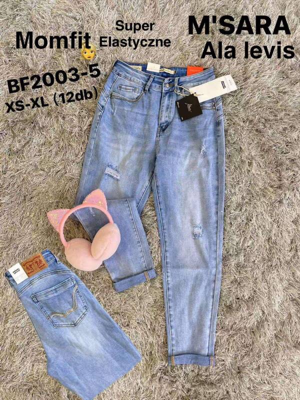 Spodnie damskie jeans Roz XS-XL, 1 Kolor Paczka 12 szt