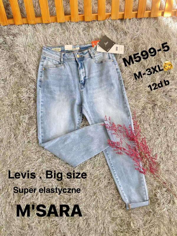 Spodnie damskie jeans Roz M-3XL, 1 Kolor Paczka 12 szt