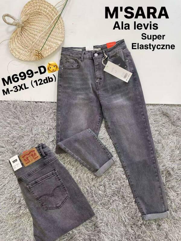 Spodnie damskie jeans Roz M-3XL, 1 Kolor Paczka 12 szt