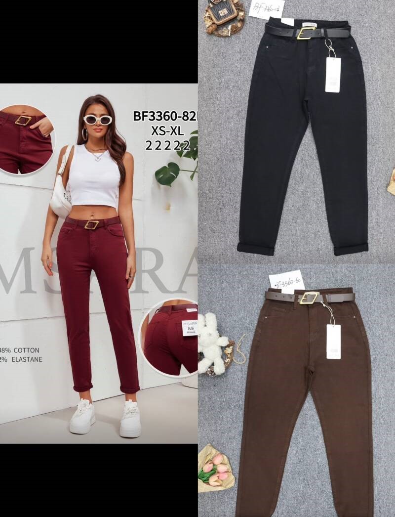 Spodnie damskie jeansy Roz XS-XL, 1 Kolor Paczka 10 szt
