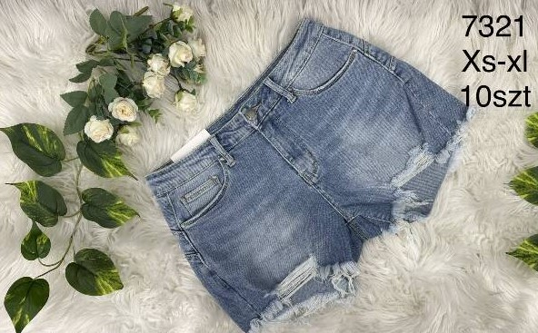 Szorty damskie jeansy Roz XS-XL, 1 Kolor Paczka 10 szt