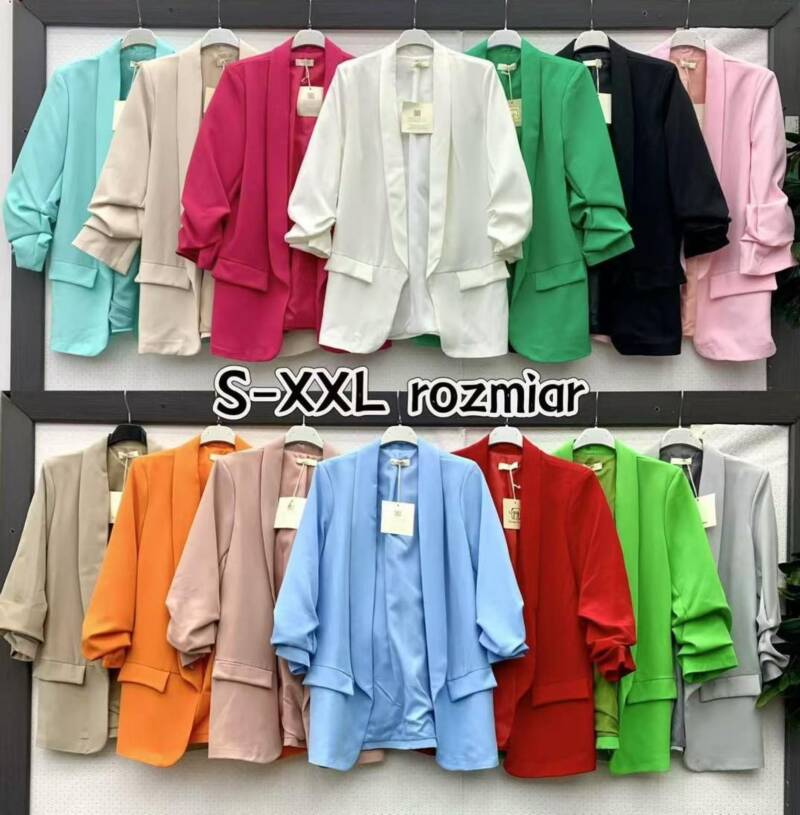 Płaszcze Damskie (Włoskie produkt) Roz S-2XL Mix kolor Paczka 5 szt