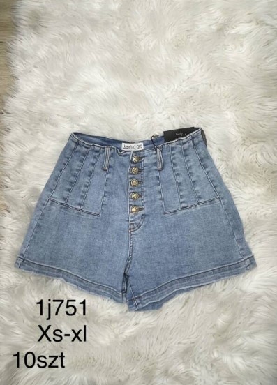 Szorty damskie jeansy Roz XS-XL, 1 Kolor Paczka 10 szt