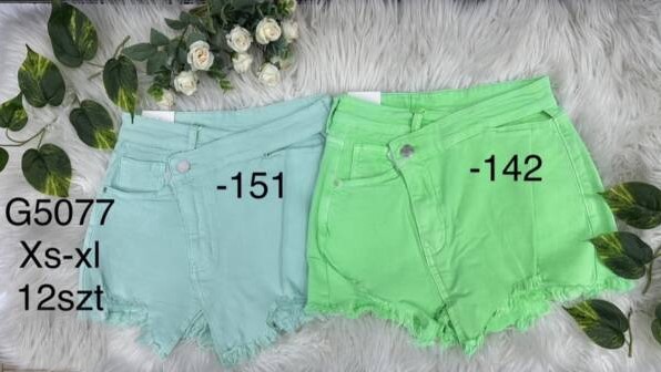 Szorty damskie jeansy Roz XS-XL, 1 Kolor Paczka 12 szt