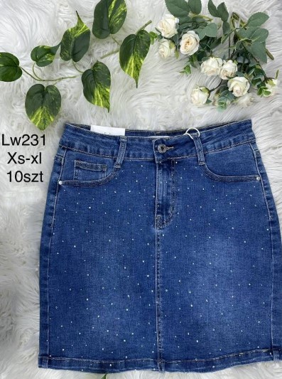 Spódnica damskie jeansy Roz XS-XL, 1 Kolor Paczka 10 szt