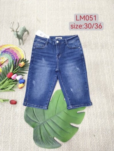 Spodenki damskie jeansy Roz 30-36, 1 Kolor Paczka 12 szt