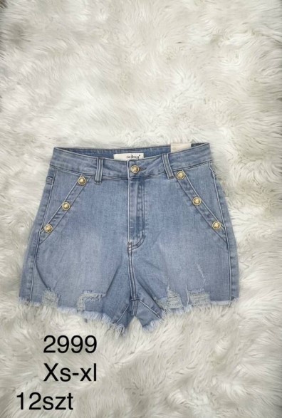 Szorty damskie jeansy Roz XS-XL, 1 Kolor Paczka 12 szt