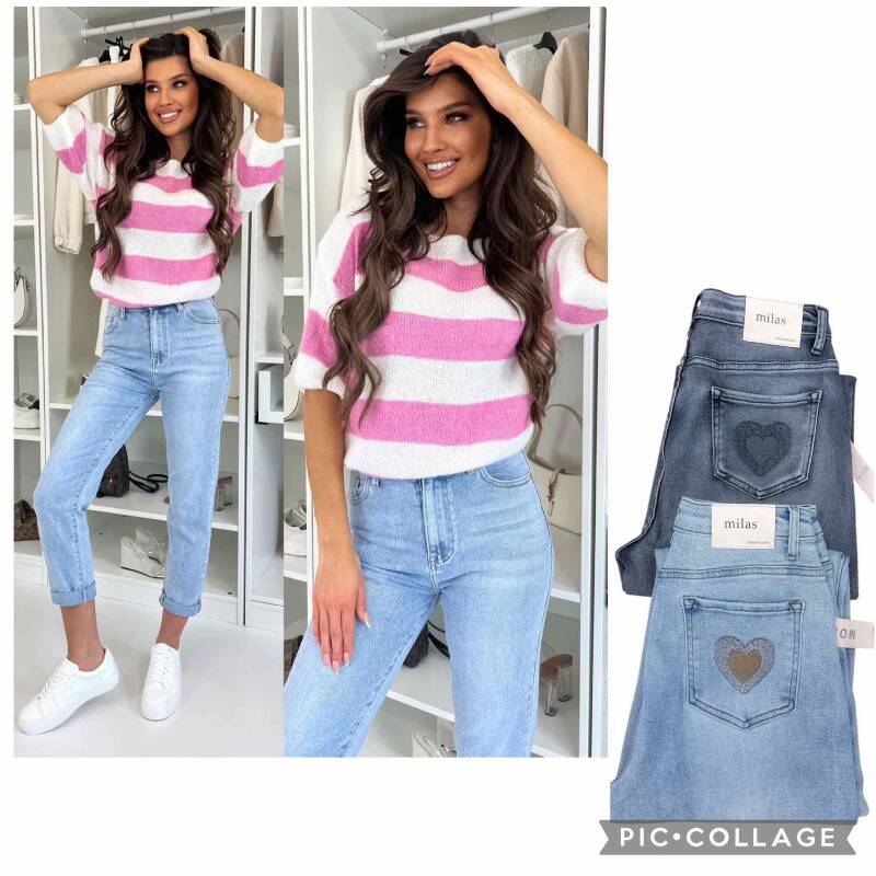 Spodnie damskie jeansy Roz XS-XL, 1 Kolor Paczka 10 szt