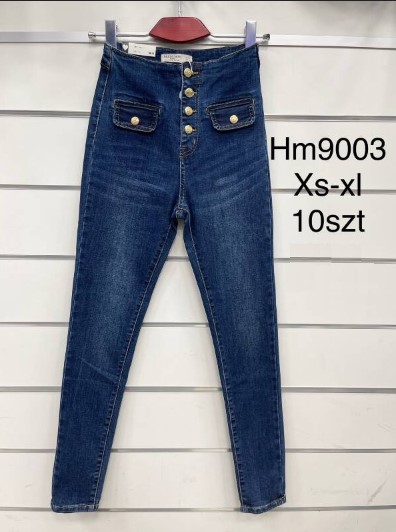 Spodnie damskie jeansy Roz XS-XL, 1 Kolor Paczka 10 szt