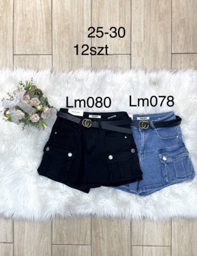 Szorty damskie jeansy Roz 25-30, 1 Kolor Paczka 12 szt