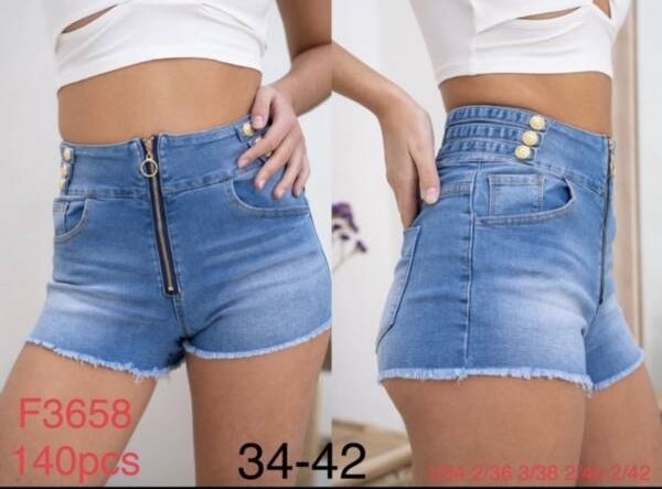 Szorty damskie jeansy Roz 34-42, 1 Kolor Paczka 10 szt