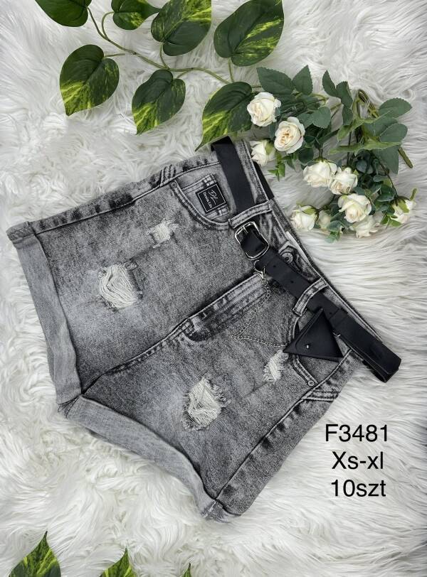 Szorty damskie jeansy Roz XS-XL, 1 Kolor Paczka 10 szt