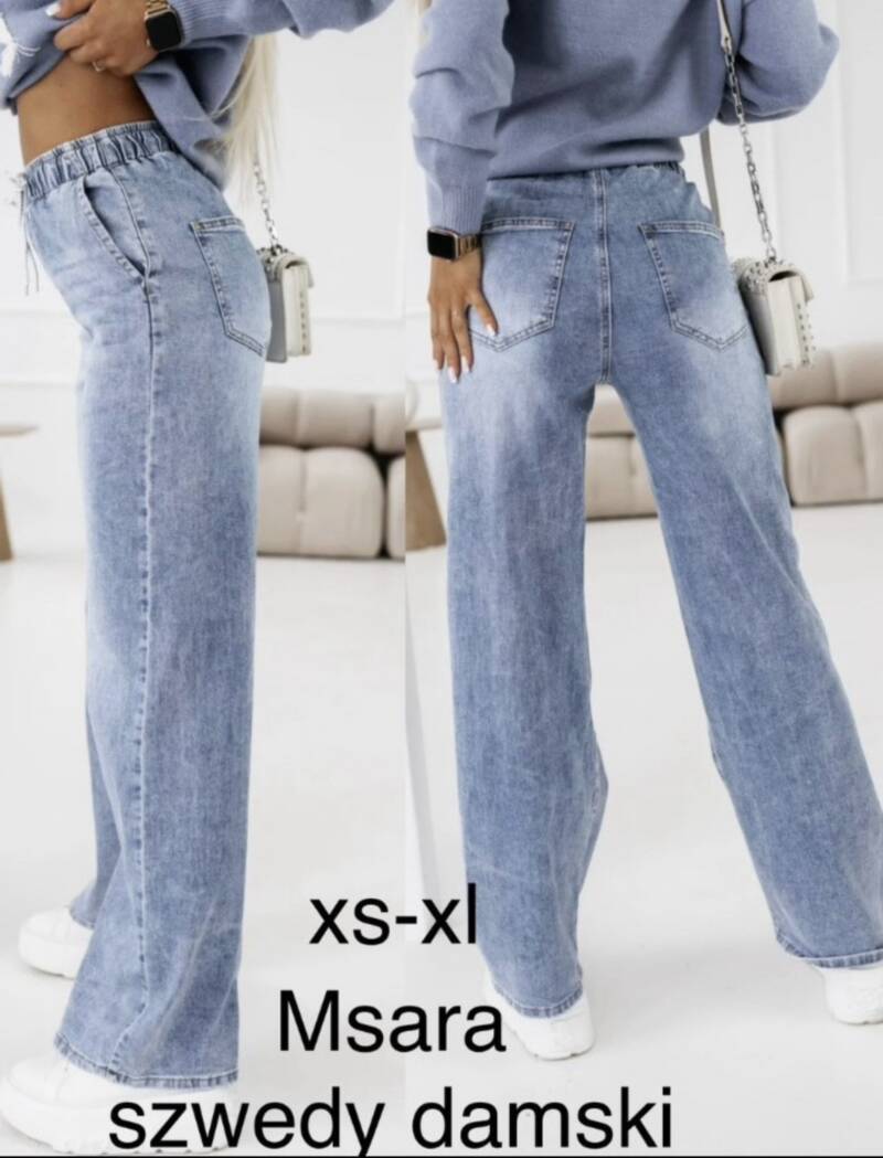 Spodnie damskie jeansy Roz XS-XL, 1 Kolor Paczka 10 szt