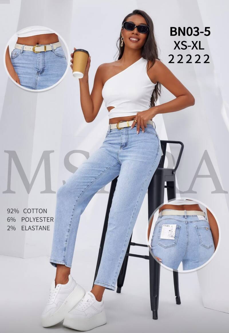 Spodnie damskie jeansy Roz XS-XL, 1 Kolor Paczka 10 szt