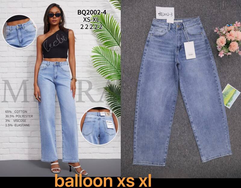 Spodnie damskie jeansy Roz XS-XL, 1 Kolor Paczka 10 szt