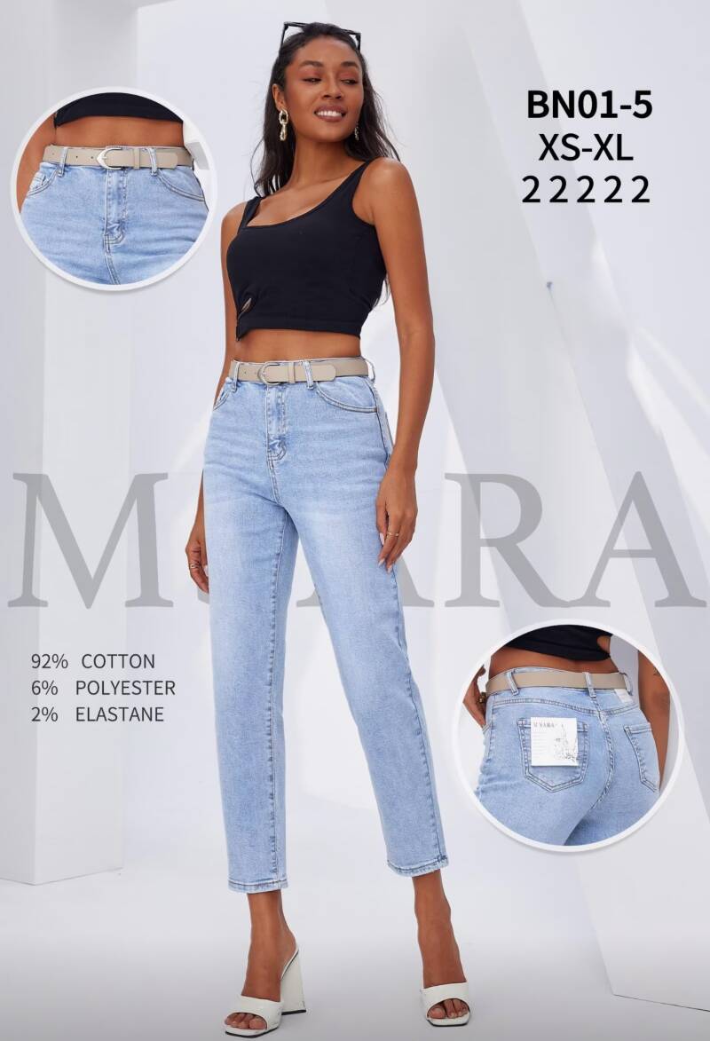 Spodnie damskie jeansy Roz XS-XL, 1 Kolor Paczka 10 szt