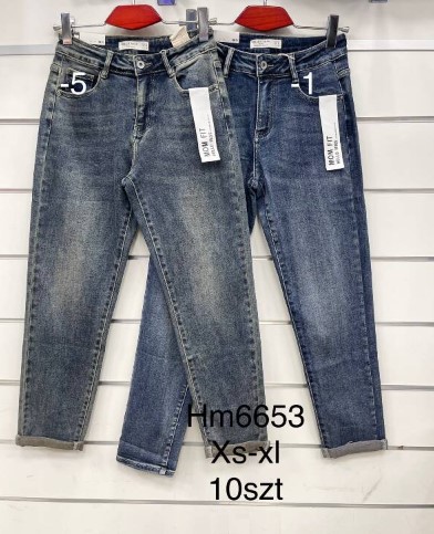 Spodnie damskie jeansy Roz XS-XL, 1 Kolor Paczka 10 szt