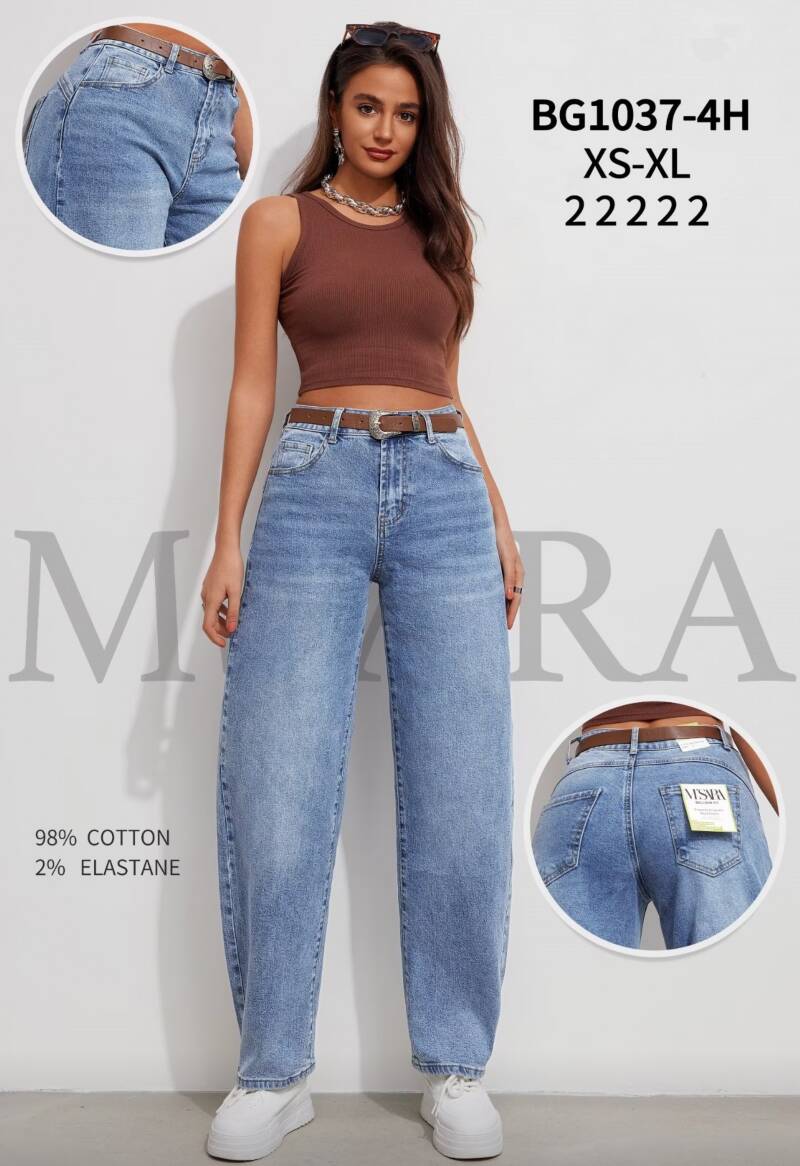 Spodnie damskie jeansy Roz XS-XL, 1 Kolor Paczka 10 szt