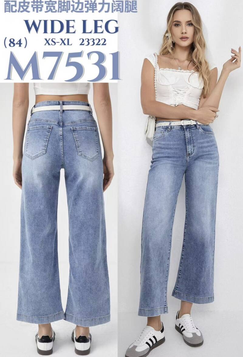 Spodnie damskie jeansy Roz XS-XL, 1 Kolor Paczka 12 szt