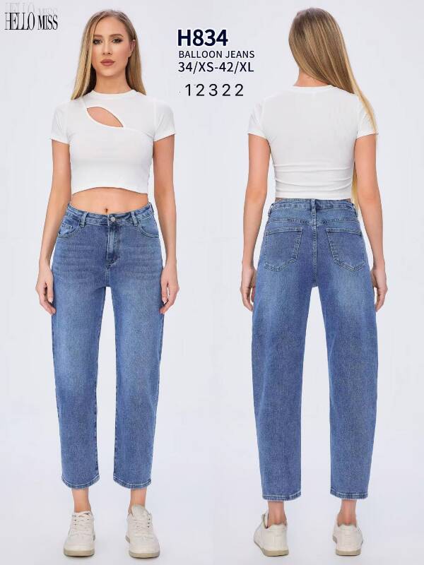 Spodnie damskie jeans Roz 34-42, 1 Kolor Paczka 10 szt