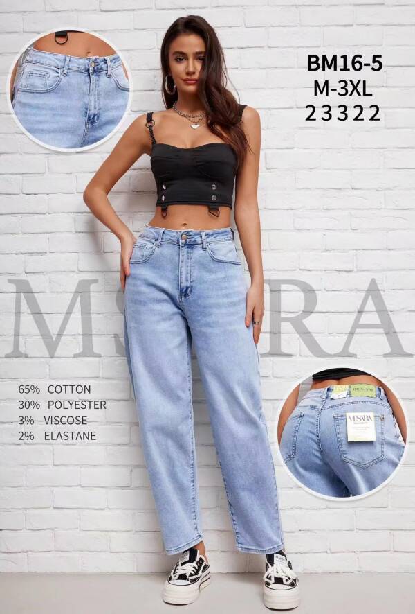 Spodnie damskie jeans Roz M-3XL, 1 Kolor Paczka 12 szt