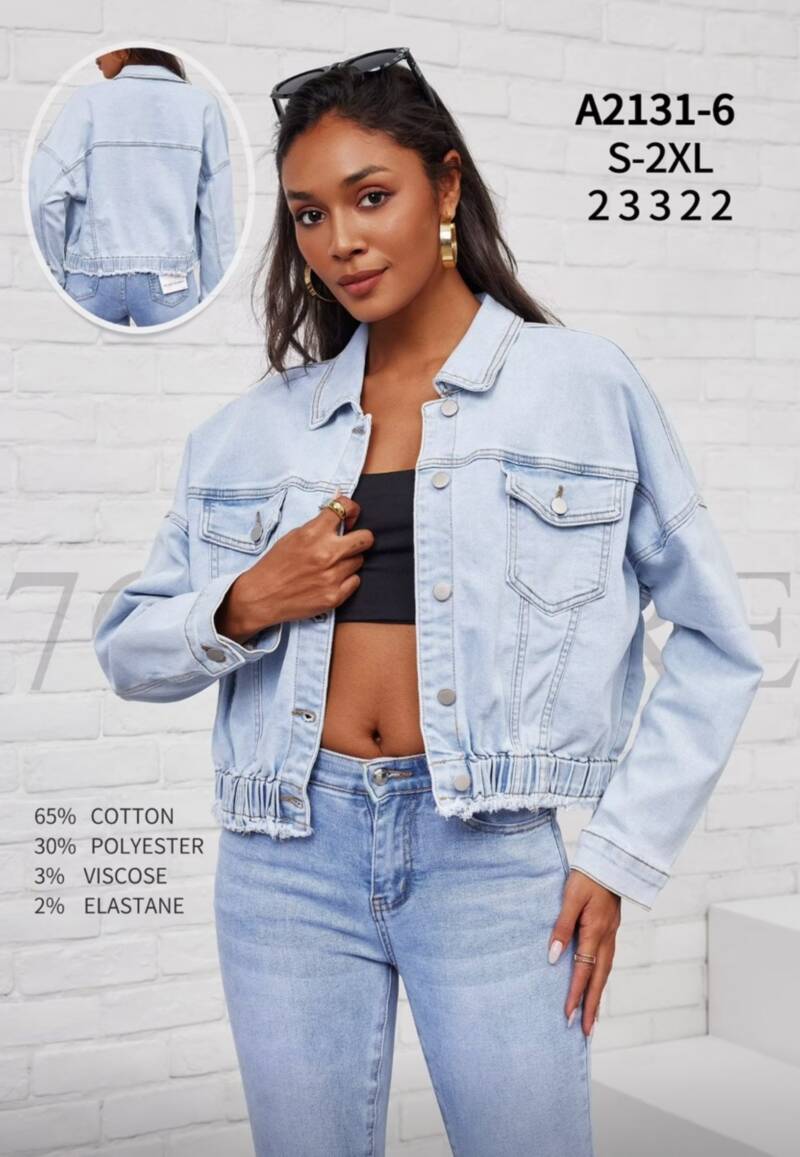 Kurtki damskie jeansy Roz S-2XL, 1 Kolor Paczka 10 szt