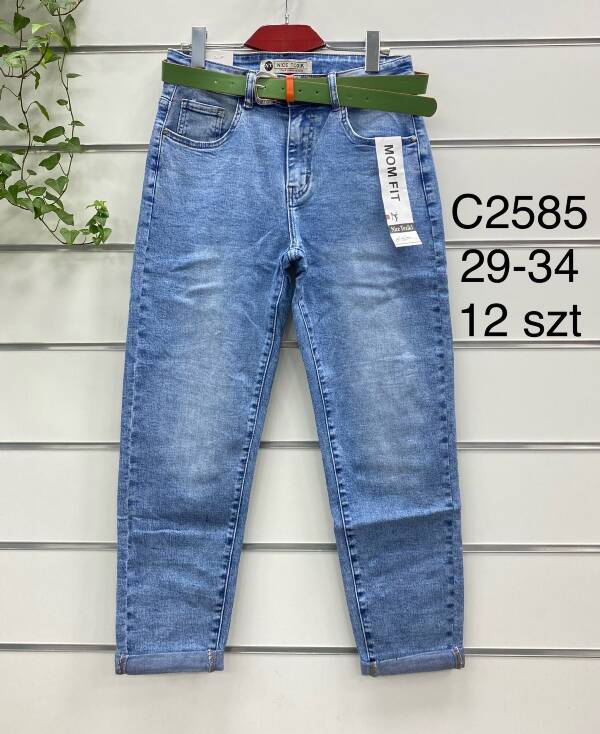 Spodnie damskie jeans Roz 29-34, 1 Kolor Paczka 12 szt