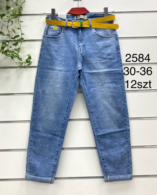 Spodnie damskie jeans Roz 30-36, 1 Kolor Paczka 12 szt