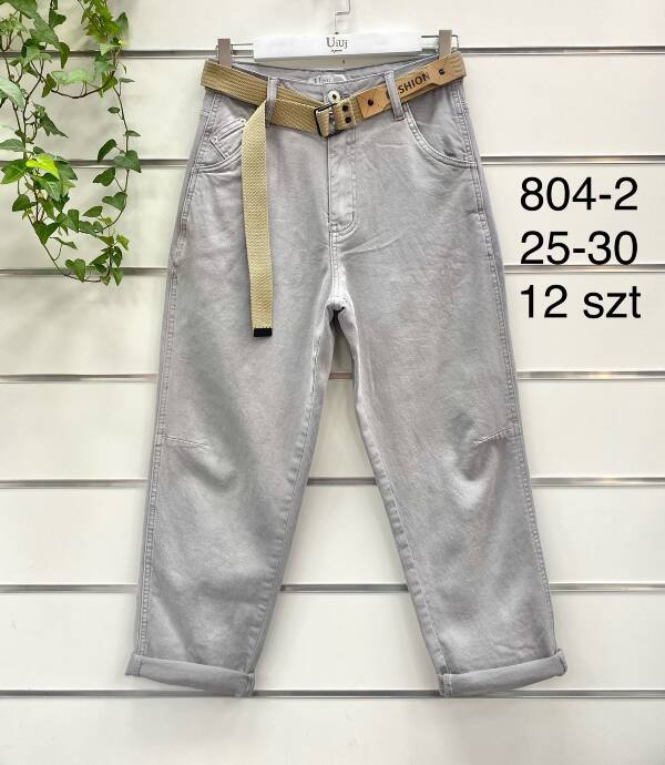 Spodnie damskie jeans Roz 25-30, 1 Kolor Paczka 12 szt