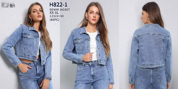 Kurtki damskie jeansy Roz XS-XL, 1 Kolor Paczka 10 szt