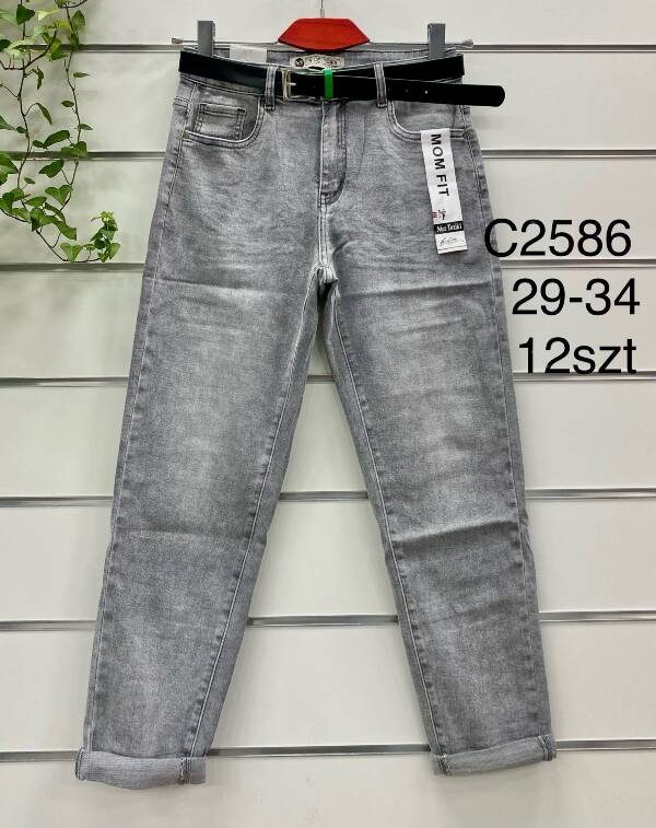 Spodnie damskie jeans Roz 29-34, 1 Kolor Paczka 12 szt